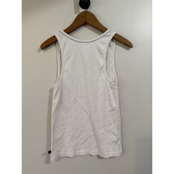 Tommy Hilfiger Solid Tank Top Y2K White Sz Large - Picture 2 of 8
